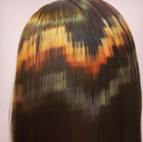 Пиксельное окрашивание волос (10 фото)